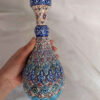 بطری مسی تزئینی میناکاری ایرانی طرح اسلیمی
