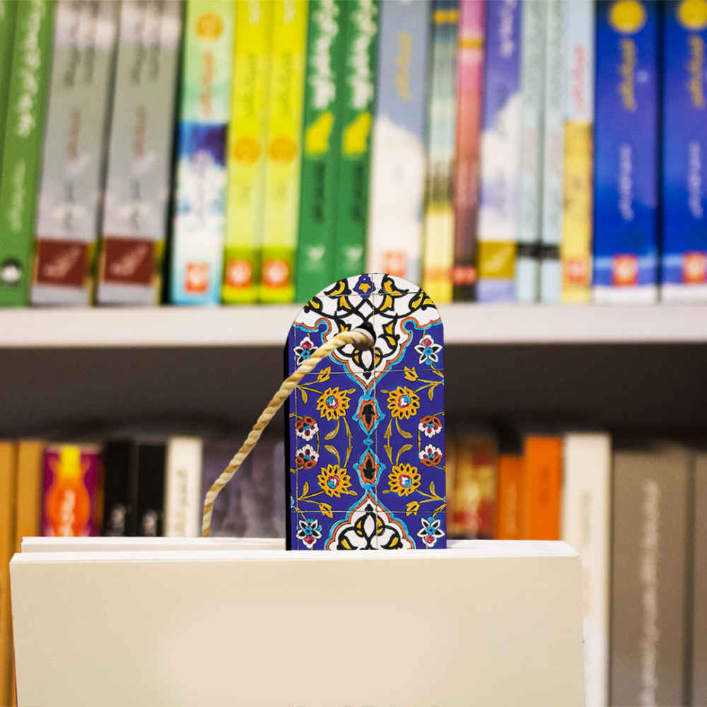 بوکمارک چوبی هنری با الهام از هنر ایرانی اسلیمی