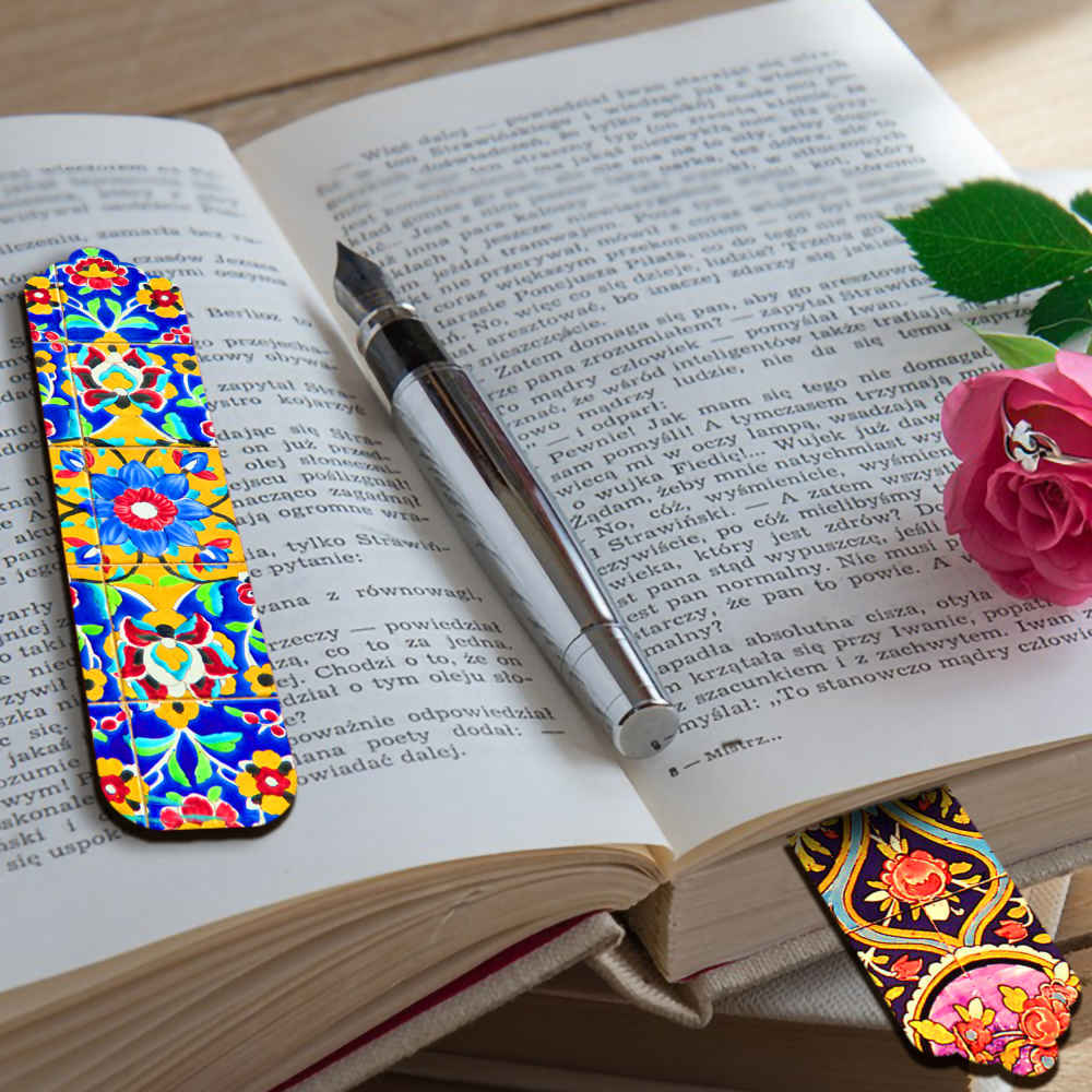 کاشی چوبی طرح دار هنری با الهام از هنر ایرانی – مجموعه ۲ عددی