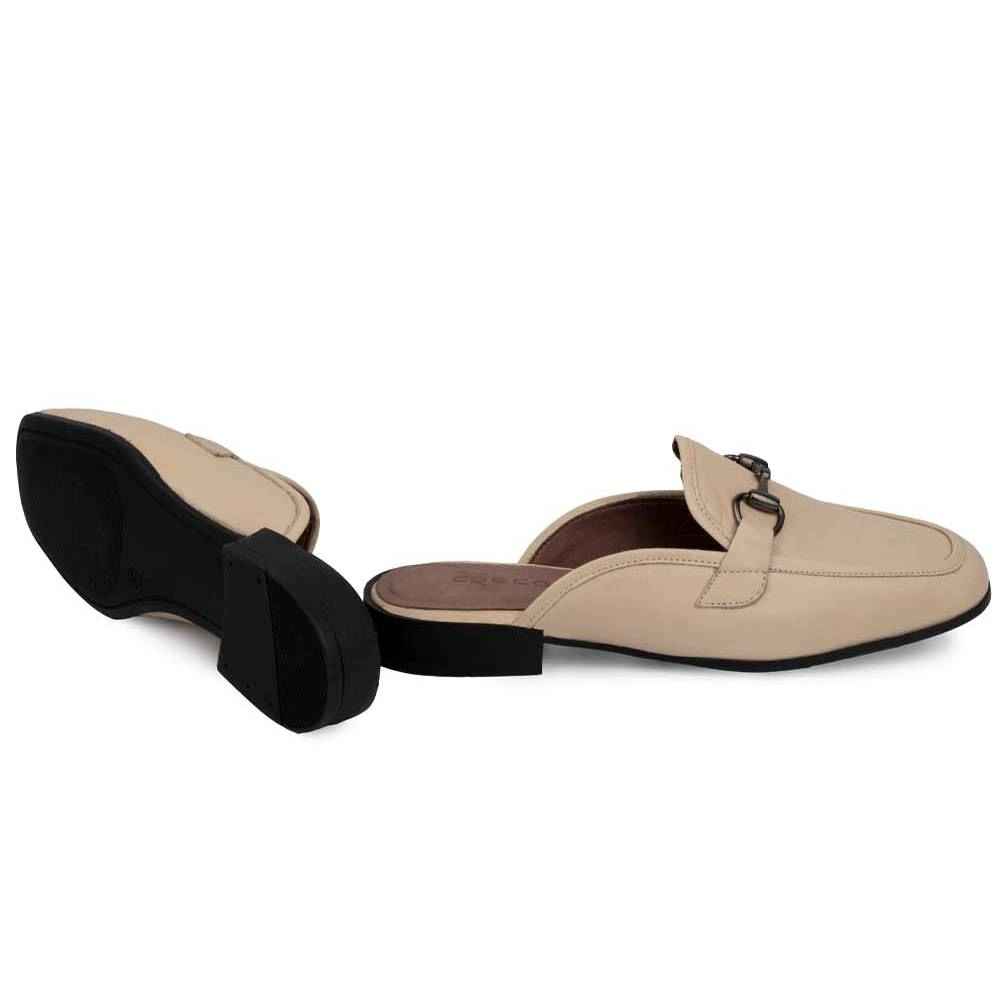 کفش زنانه چرم طبیعی مدل Mules مدل Croco