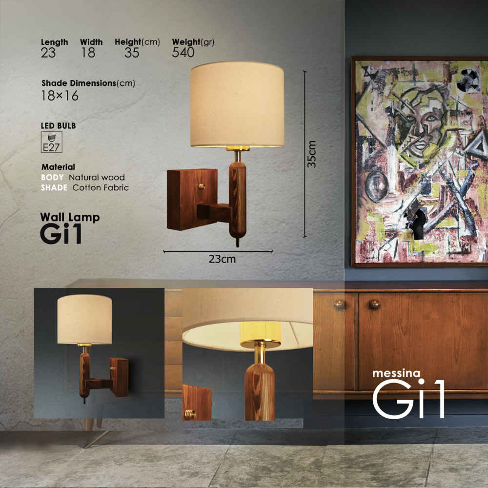 چراغ دیواری چوبی، سبک مدرن و مینیمالیستی، دنج، زیبا، GI1