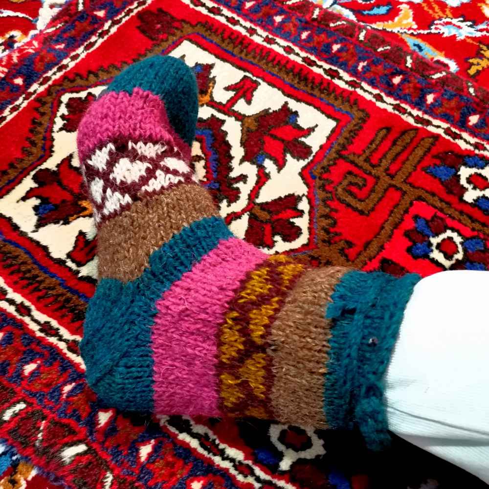 جوراب پشمی دستباف ایرانی مردانه، بافتنی مهران