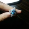 انگشتر نقره زنانه طرح توپاز آبی برای دورنا