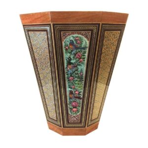 سبد ضایعات چوبی ایرانی – خاتمکاری به سبک گلستان