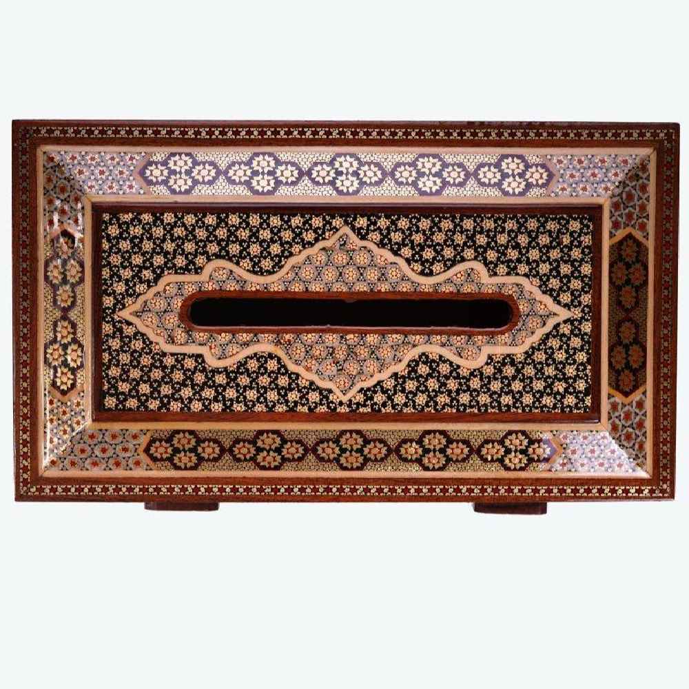 سبد و جعبه دستمال کاغذی ایرانی – خاتمکاری رویال