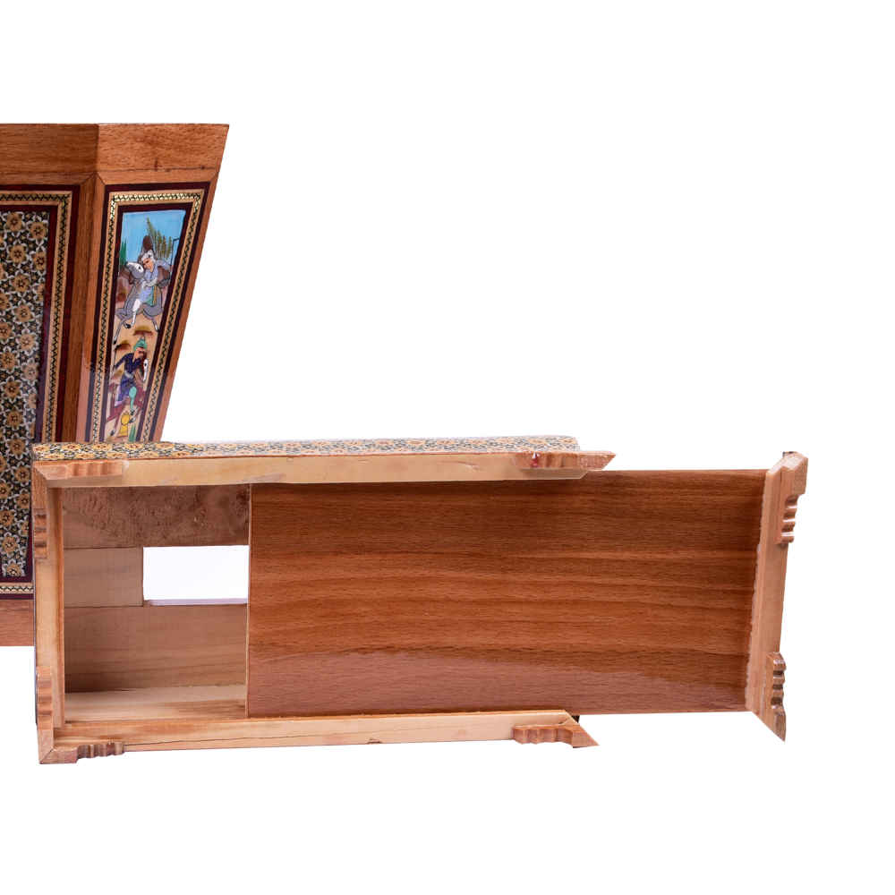 سطل زباله و جعبه دستمال کاغذی ایرانی – خاتم کاری مینیاتوری