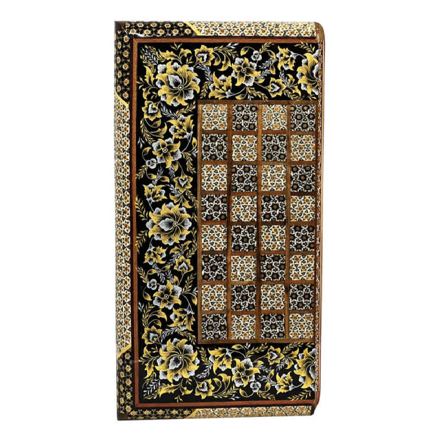تخته شطرنج چوب خاتمکاری فارسی مدل ختایی