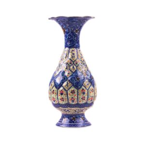 گلدان مسی تزئینی نقاشی شده با دست با میناکاری ثمین