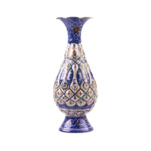 گلدان مسی تزئینی نقاشی شده با دست با میناکاری ایرانی سایه