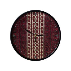 ساعت دیواری آنالوگ طرح‌دار با الهام از سبک ایرانی – بلوچ