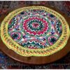 رومیزی گرد گلدوزی شده با دست مدل خورشید