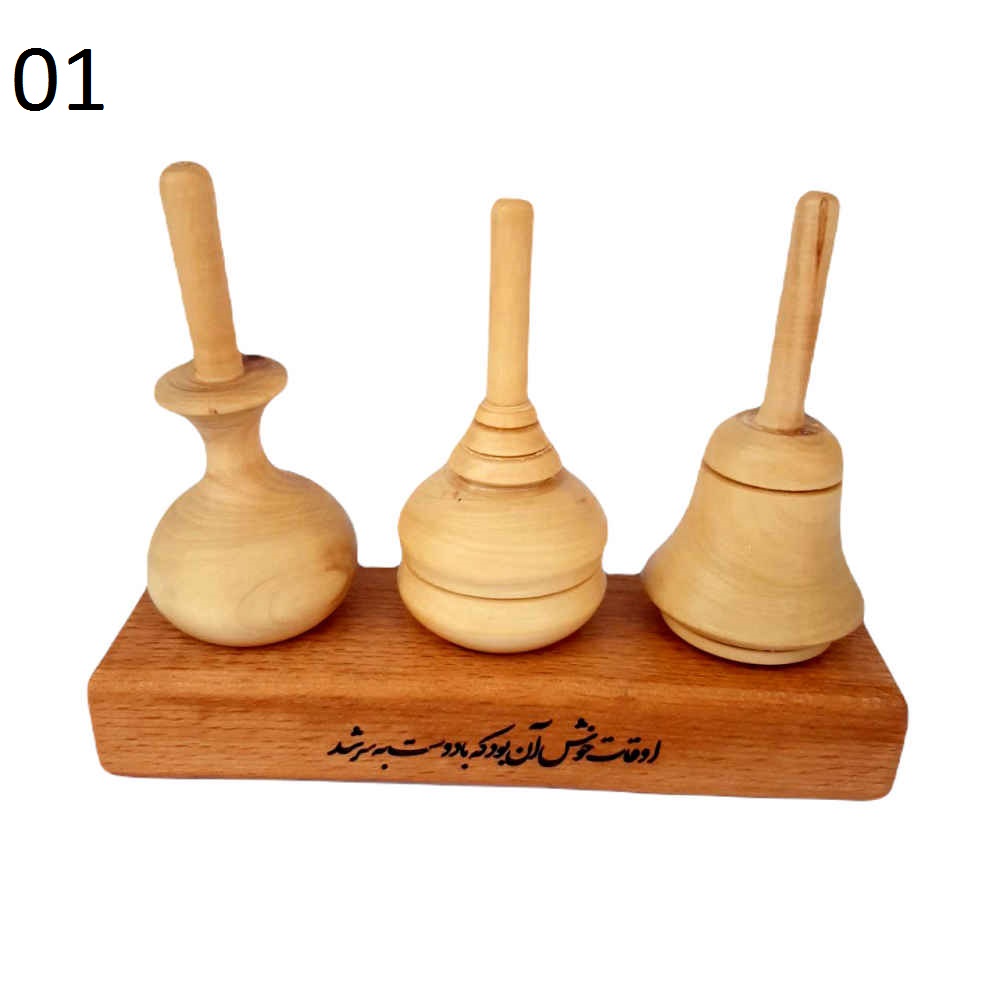 مجموعه ۳ تایی فرفره چوبی دستساز ایرانی – اسباببازیهای سنتی زیبا