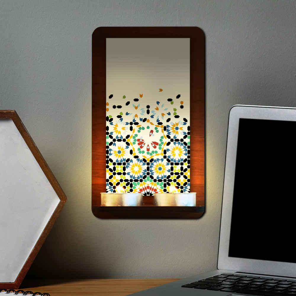 چراغ دیواری چوبی ایرانی مدل رهام (2 عدد)