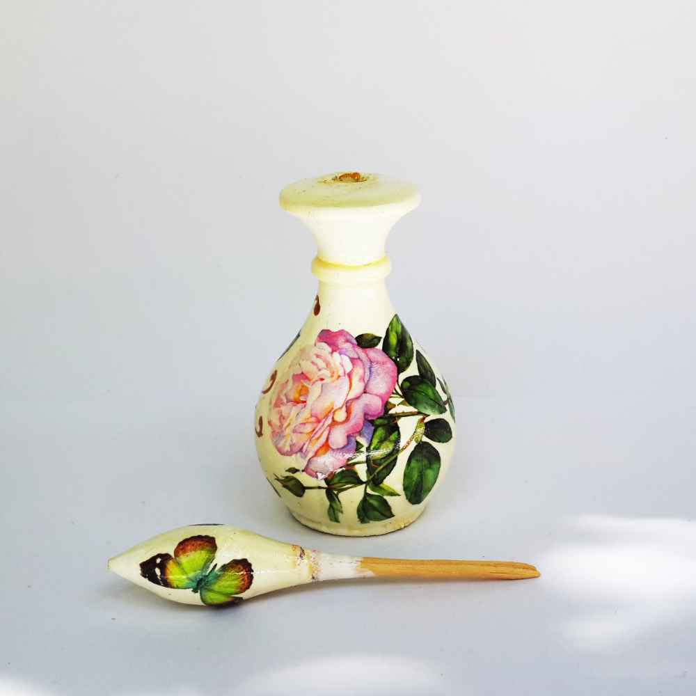 ظرف سرمه دانی ایرانی برای نگهداری سرمه از چوب رضوان (۲ عدد)