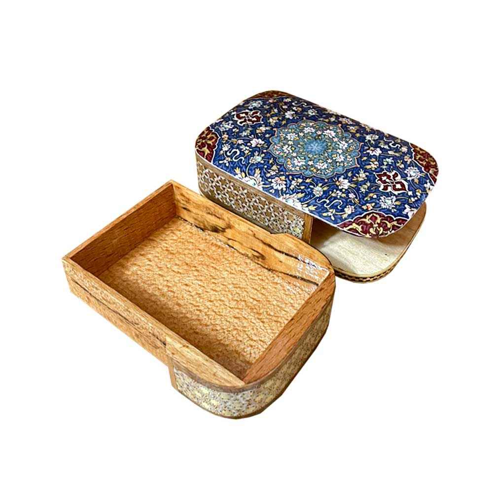 جعبه کارت بازی چوبی ایرانی – خاتم میناکاری شده