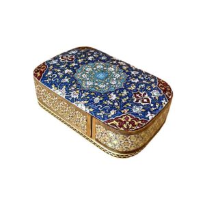 جعبه کارت بازی چوبی ایرانی – خاتم میناکاری شده