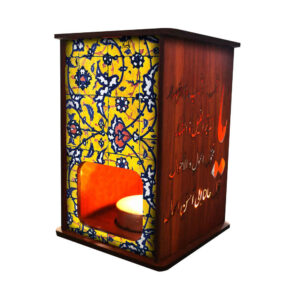 کاشی فانوسی چوبی ایرانی طرح شمعدانی (x2)