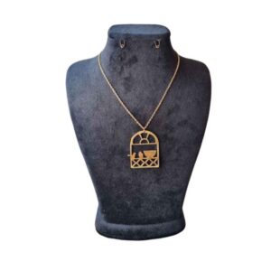 گردنبند برنجی مینیمالیستی ایرانی برای زنان، طرح مرغ آمین