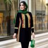 مدل مانتو و شلوار گلدوزی شده ایرانی یاس