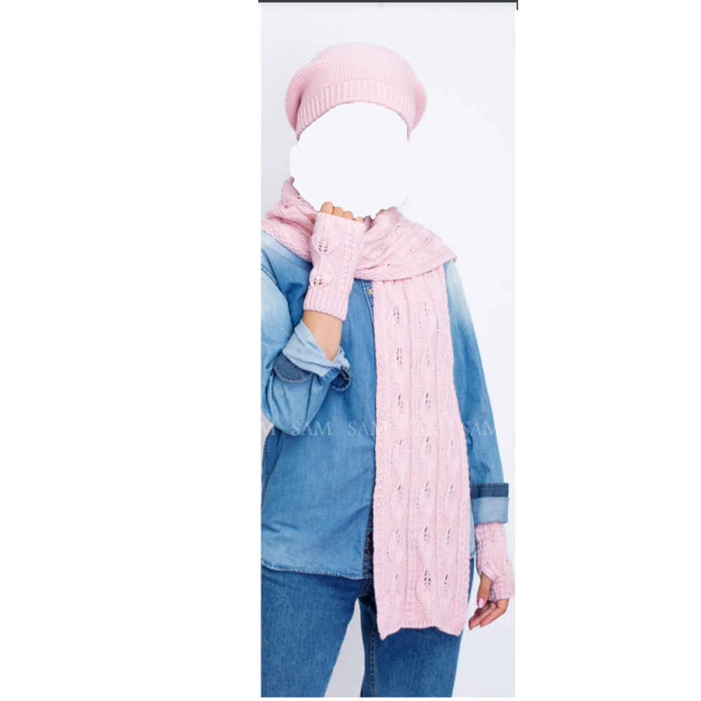 ست کلاه و شال گردن بافتنی زنانه مدل ریما