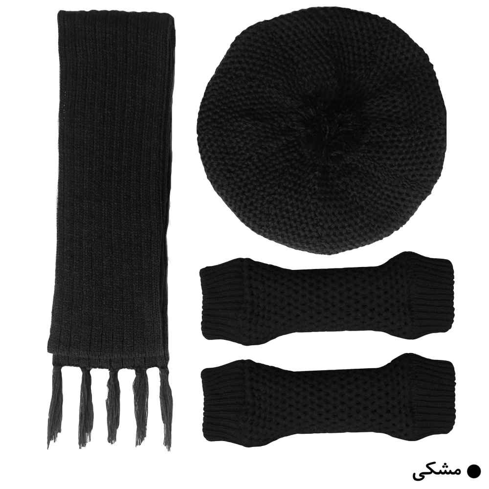 ست کلاه و شال گردن بافتنی زنانه مدل رز