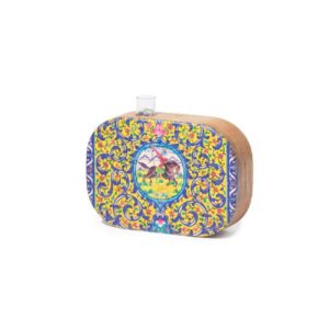گلدان تراریوم چوبی تزئینی با طرح الهام گرفته از هنر ایرانی پروا