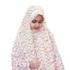 مدل شکوفه چادر نماز دخترانه سفید اسلامی