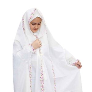 نماز سپید دخترانه اسلامی مدل چادر یاسمین