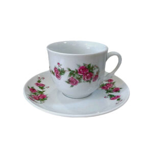 سرویس فنجان و نعلبکی ایرانی طرح چینی گل سرخی (12 پارچه)