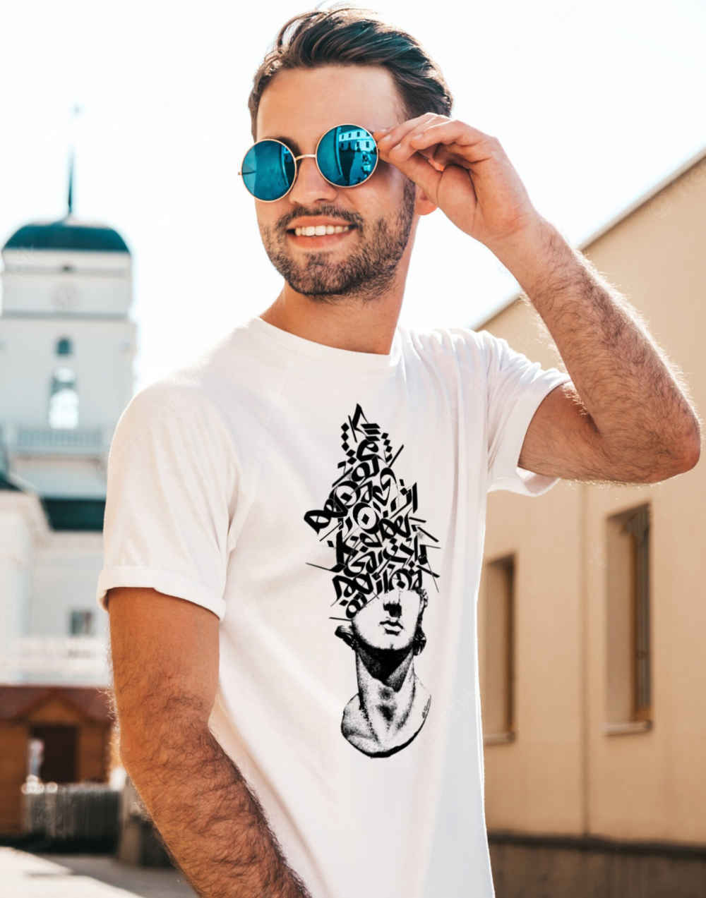 تی‌شرت یونی‌سکس با الهام از هنر ایرانی، مدل شباهنگام