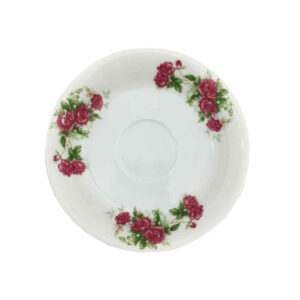 نعلبکی چای ایرانی – چینی با طرح گلدار نوستالژیک (مجموعه 6 عددی)