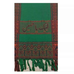 شال مردانه کشمیری سبز اسلامی – لبیک یا حسین