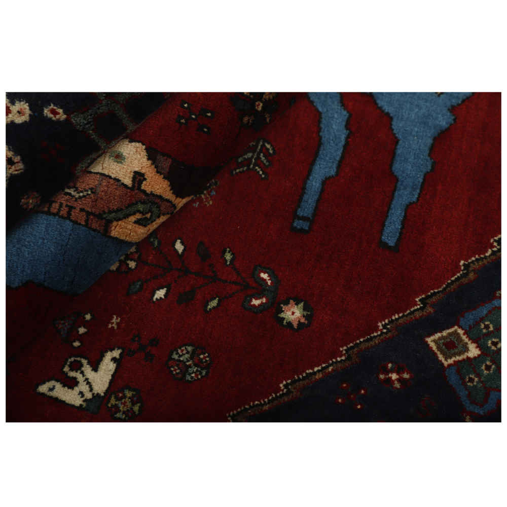 فرش دستباف آباده (طرح اسب) طرح تصویری – پشم قرمز