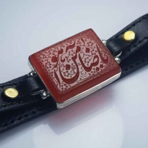 دستبند چرمی اسلامی مدل ضامن آهو