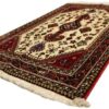 فرش دستباف آباده (طرح رویا) طرح ترنج گل‌دار - پشم قرمز
