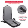 کوله پشتی لپ تاپ ضد آب مشکی مدل نیکان