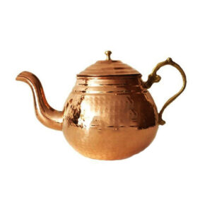 قوری مسی ایرانی دست‌ساز و چکش‌کاری شده لایا