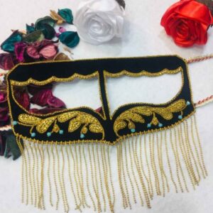 ماسک دست‌ساز بتوله گلدوزی شده – مدل برقع آسای خلیجی