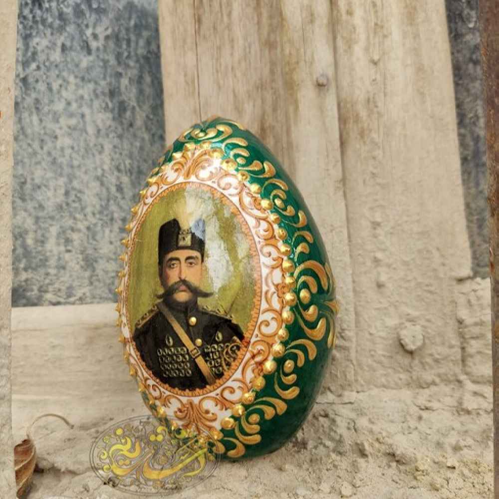 تخم مرغ سفالی شاه عباسی سبز – تزئینی