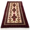 کناره دستباف کاشمر (طرح مونا) طرح ترنج هندسی - پشم قرمز
