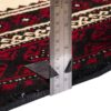 کناره دستباف کاشمر (طرح مونا) طرح ترنج هندسی - پشم قرمز