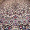 فرش دستباف کرمان (طرح لادن) طرح ترنج - پشم خاکستری