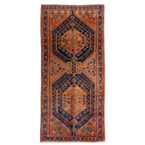 فرش دستباف اردبیل (طرح مشگین) طرح هندسی – پشم نارنجی