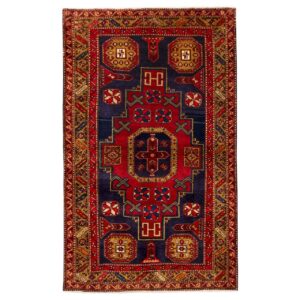 فرش دستباف اردبیل (طرح نگار) طرح هندسی – پشم نارنجی