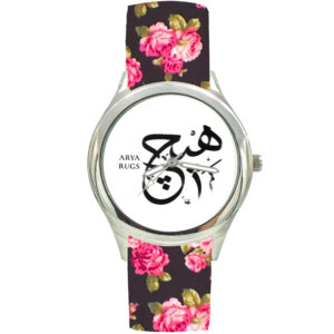 ساعت مچی روسری گره‌ای پارچه‌ای گلدار بوهمی زنانه – خوشنویسی فارسی هیچ