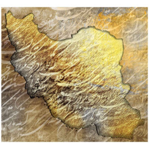 مدل نقاشی دیواری خوشنویسی زرد ایرانی برای دکوراسیون داخلی مدرن
