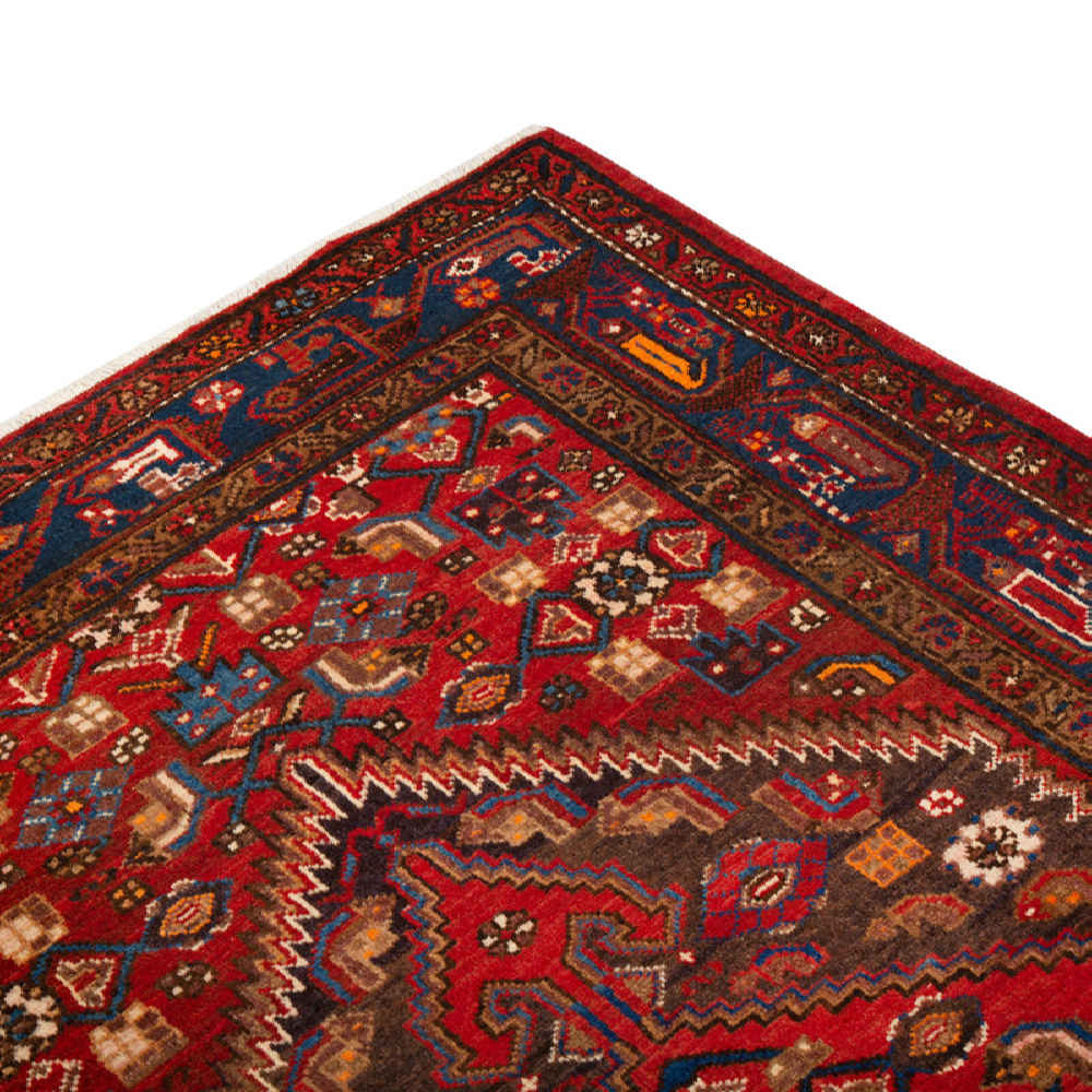 فرش دستباف زنجان (طرح بهرام) طرح ترنج هندسی – پشم قرمز