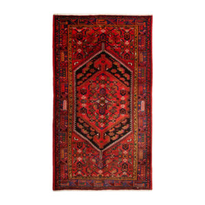 فرش دستباف زنجان (طرح کسرا) طرح ترنج هندسی – پشم قرمز