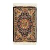 فرش دستباف تبریز (طرح بارسام) طرح ترنج - ابریشم و پنبه مشکی