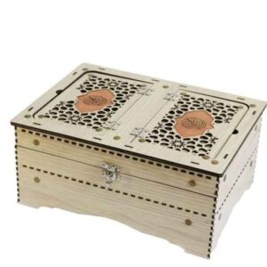 جعبه چوبی زیبای نگهداری قرآن – برش لیزری مدل نارین